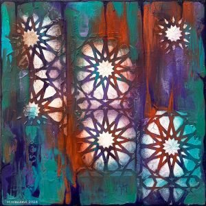 Vintage loot - Acrylic & mixed media on canvas - 30cm x 30cm - 2024 - M. Wandawi