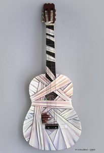 "The Power of Mind" - Mixed media on a real guitar - 1995 - M. Wandawi