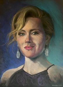 "Kate Winslet" portrait - Soft pastel on black Canson paper - A3 format - 2023 - M. Wandawi