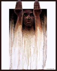 "Survived" - Oil on hard board - 40cm x 50cm - 1996 - M. Wandawi